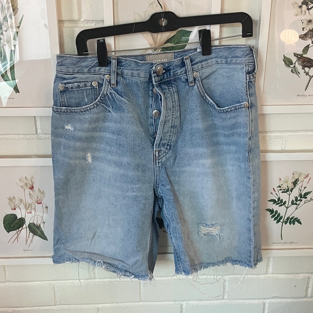 Everlane Women's Faded Blue Denim Bermuda Shorts